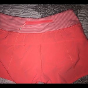 Filtered Orange Lululemon speed shorts Sz 2 VEUC